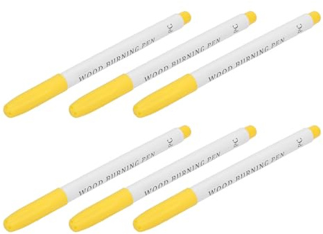 Smandy Set di Pennarelli per Bruciare, Penna per Bruciare Legno in Plastica per Progetti Pirografici, 6 Pezzi, Facile Applicazione per Artigianato Artistico e Decorazioni