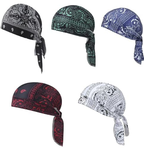 Paisley Cooling Headscarf Cap, Bandana Beanie Head Wrap Liner, Elastic Fit, for Men and Women