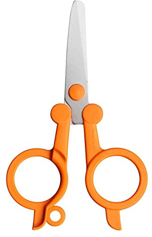 Fiskars Klappbare Schere, Länge: 11 cm, Für Rechts- und Linkshänder, Rostfreie Stahl-Klinge/Kunststoff-Griffe, Orange, Classic, 1005134