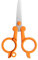 Fiskars Klappbare Schere, Länge: 11 cm, Für Rechts- und Linkshänder, Rostfreie Stahl-Klinge/Kunststoff-Griffe, Orange, Classic, 1005134