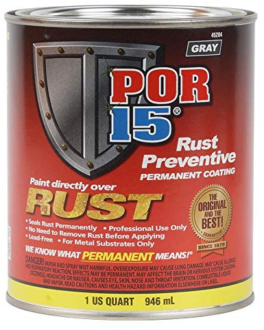 POR-15 Rust Preventive Coating β Non-Porous Protective Barrier, 32 fl oz, Gray