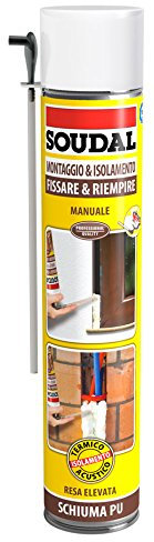 SCHIUMA POLIURETANICA ISOLANTE ESPANSO SOUDAL COIBENTA ISOLA SIGILLA 750 Milliter 1pz