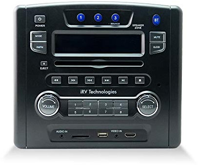 iRV Technology iRV34 AM/FM/CD/DVD/MP3/MP4 /USB/SD/HDMI/Digital2.1/Surround Sound/Bluetooth 3 Zones wall mount RV Radio Stereo