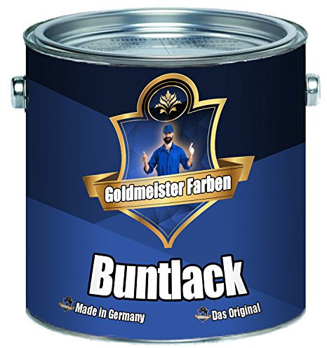 Goldmeister Farben Buntlack für Holz und Metall hochwertiger Kunstharzlack - schnelltrocknender - besonders robuster - universeller Farb-Lack (1 L, Moosgrün (RAL 6005))