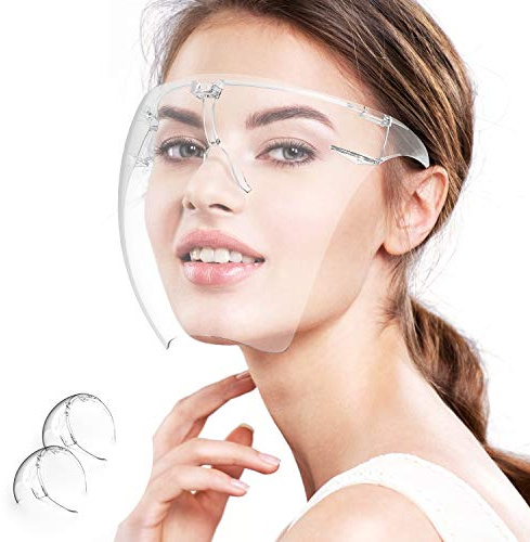 Wattne Face Shield, Clear Safety Face Shields with Frame Detachable Full Face Protective Reusable Goggle Shield Anti-spitting Fog & Scratch Resistant Suitable for Indoor and Outdoor Activities
