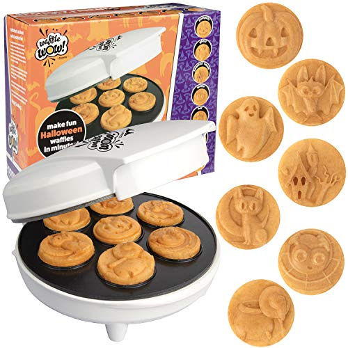 Halloween Mini Waffle Maker, 7 Different Spooky Designs, Make Breakfast Fun