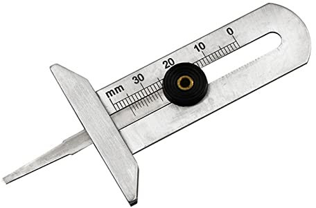 Herramienta de medición de banda de rodadura de neumáticos de acero inoxidable, medidor de profundidad de banda de rodadura de alta precisión, calibrador de profundidad de banda de rodadura de 0-30