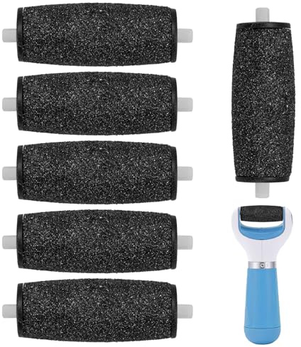 Fußfeilen-Ersatzrollen, Peeling-Pediküre-Maschine, Schleifsteinkopf, kompatibel mit Micro Pedi und Scholl Velvet Smooth Ersatzrollen für Hornhautentfernung, 6 Stück