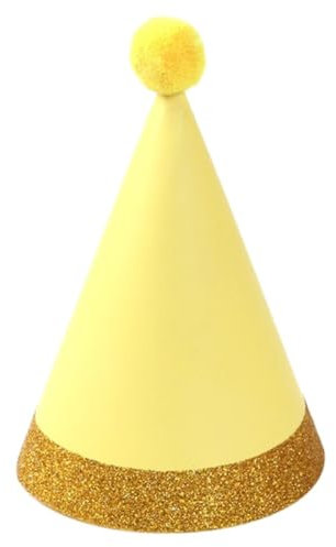 Wambere Lot de 10 chapeaux de fête d'anniversaire, chapeaux de fête, chapeaux de cône, chapeaux d'anniversaire, chapeaux de fête, chapeaux d'anniversaire pour décoration de festival, jaune B