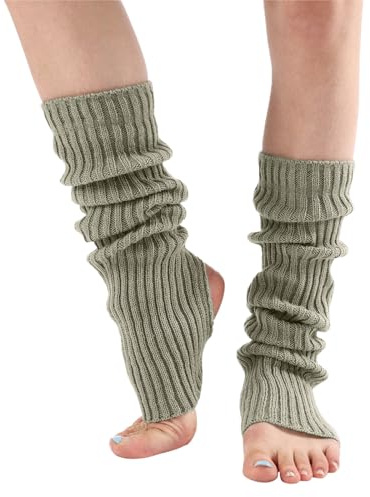 Jambières tricotées des années 80 pour femmes et filles côtelées femme Chaussettes longues ballet, danse, yoga, quotidien