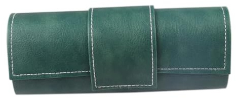 YIMINI Funda Gafas Rigida, Estuche Gafas De Sol, Estuche Para Gafas De Sol De Piel Vintage, Funda Rígida Con Cierre Magnético, Para Hombres y Mujeres, Sunglass Eyeglasses (Verde)
