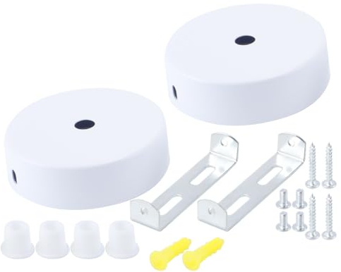 Hoite Lot De 2 Lampes À Baldaquin, Blanches, 80 X 25 Mm, Boîtier De Jonction Métallique Pour Plafonnier