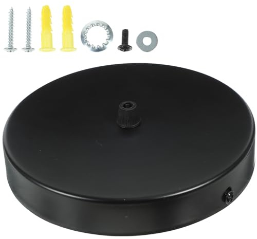 Ciieeo Copertura Rotonda per Lampadario in Ferro Battuto 15 CM, Piastra da Soffitto Vintage per Lampade da Soggiorno e Camera da Letto