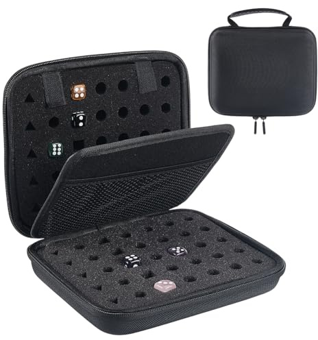 OLYCRAFT Boîtier à dés avec Plateau Fentes Amovible Noir Organisateur Portable avec poignée Étui Rangement pour Organisateur Porte-dés EVA Coffrets organisateurs pour polyédriques Jeux société