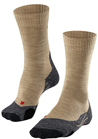 FALKE Men's TK2 Explore M So Wool Thick Anti-Blister 1 Pair Hiking Socks, Beige Nature Mel 4100-O, 5.5-7.5