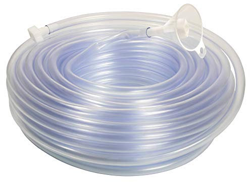 Schwabe Schlauch-Wasserwaage 30 m - PVC Schlauchwaage, Glasklar 8 x 1,5 mm - Schlauch-Nivelliergerät mit Trichter & zwei Stöpseln - Ideal zum Ausfinden gleicher Höhe