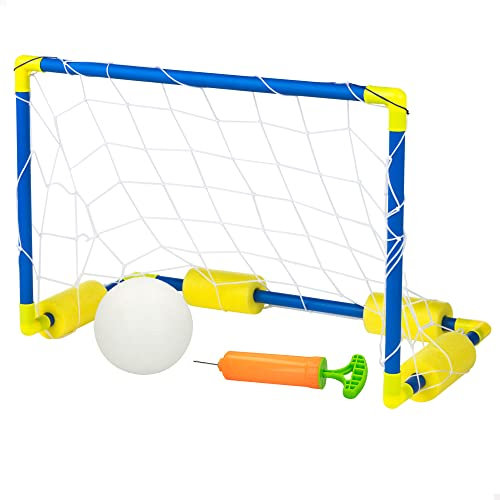 COLORBABY - Fußballtor 61 x 29 x 40 cm (42684) - Wasserhahn-Tor für Schwimmbad - Enthält: 1 Ball, 1 Handpumpe, 1 Netz, 4 Stück Schaumstoff - Altersempfehlung ab 6 Jahren