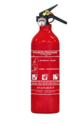 AnafGroup Extincteur à Poudre ABC 5 A de 34B de c, 1 kg