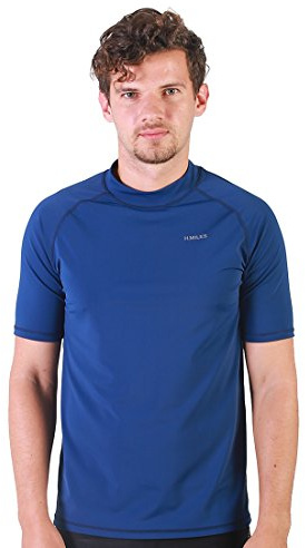 H.MILES Rashguard Homme Manches Courtes Protection Solaire UV (UPF) 50+ Anti-UV Haut Surf Plage Natation Plongée T-Shirt Neoprene
