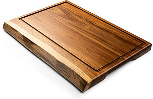 Style de Vie - Tabla de cortar (madera de acacia, borde natural y canal, 50 x 35 x 3 cm)