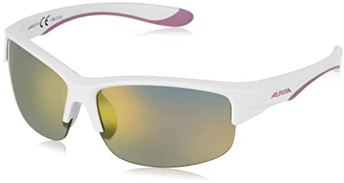 ALPINA FLEXXY YOUTH HR - Verspiegelte und Bruchsichere Sonnenbrille Mit 100% UV-Schutz Für Kinder, white purple matt, One Size