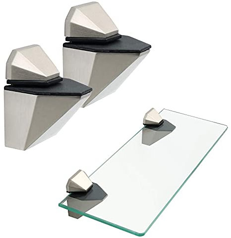 2 Stück Wand Glasregal Halterung Verstellbare Glasregal Halterung Glashalter Holzhalterung, 3-22mm Adaptive Dicke Glas