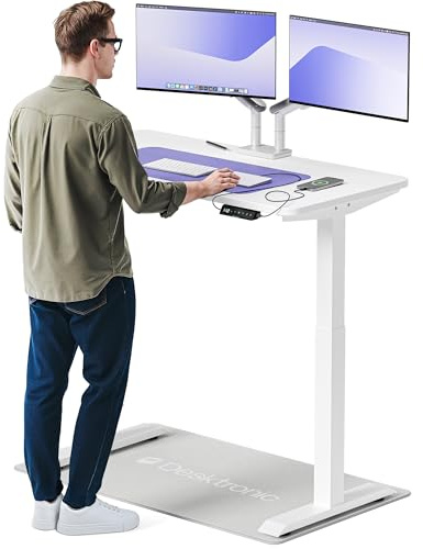Desktronic HomeOne Standing Desk 120x60cm – Dual Motor Electric Height Adjustable Desk with USB & USB-C Charging, 3 Memory Presets & Touchscreen Controller – Home Office