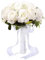 GEEKEO - Ramo de Novia para Boda, Estilo Coreano Blanco Falso Rosa Flor, Ramo de Novia Artificial para Boda, con Flores con Diamantes de imitación para Boda