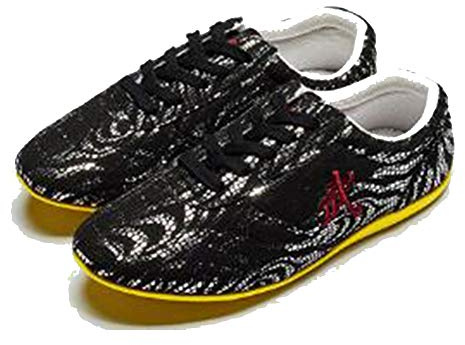 MENG Chaussures de Taekwondo Arts Martiaux Sneaker Chaussures de Sport légères for la Boxe karaté Kung Fu Tai Chi entraînement (Color : Black, Size : 47)