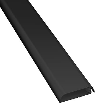 D-Line TV Kabelkanal, Fernsehkabel-Organiser, lackier, und überstreichbar, selbstklebend, einteiliges Design mit Scharnieren, 1x 60mm (B) x 15mm (H) x 1-Meter Länge - Schwarz