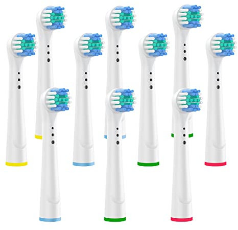 Toothbrush Heads Compatible with Most Braun Oral B, 10 Pack Professional Electric Toothbrush Replacement Heads Adults Precision Clean Brush Heads Refills, Precision Clean Heads