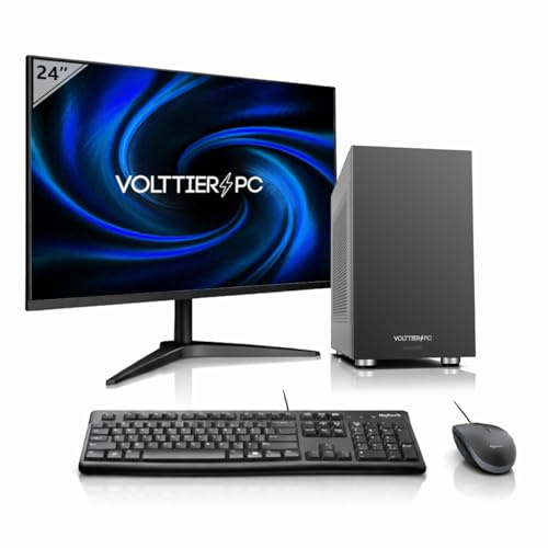 VolttierPC – PC Sobremesa Completo Intel Core i5-12400 | 16GB RAM | 500GB NVMe | Intel UHD 730 | WiFi 6 + Bluetooth 5.2 | Windows 11 Pro | Monitor 24 120Hz | Teclado y Ratón | PC Oficina y Trabajo
