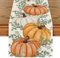 Artoid Mode DREI Orange Kürbisse Eukalyptus Herbst Tischläufer, Saisonnal Küche Tisch Dekoration Drinnen Urlaub Party Dekor 40x140 cm
