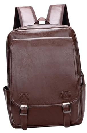 F Fityle Zaini per Pc Portatili Zaino per Laptop 16,93 X 11,81 X 5,51 Pollici Zaino in Pelle Uomo per Notebook, Con Spallacci Regolabili E Maniglia Superiore, Impermeabile, Leggero, marrone