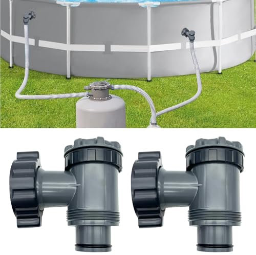 Shunfaji Inlet/Outlet Valve Compatible with Coleman, Intex, Bestway, Above Ground Pool Filter Pump, Pool Pump Replacement Parts, for 38mm Hose (B,Pack of 2)