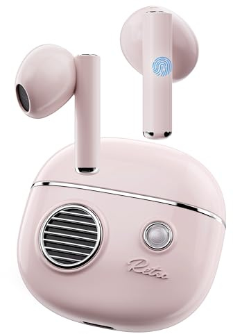 KOOGMOON Bluetooth 5.3-hörlurar: trådlösa in-ear hörlurar – 3D stereo HiFi Wireless Earbud – Bluetooth-hörlurar med brusreducering – trådlösa hörlurar sport USB-C snabbladdning rosa