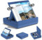 KDD Book Stand Holder for Reading, Multi-Angle Viewing Reading Pillow Stands with Organizer Tray for Lap, Bed, Desk and Couch, Foldable Tablet Pillow Holder for I-pad, Phone, E-Reader (4.7-15) Blue
