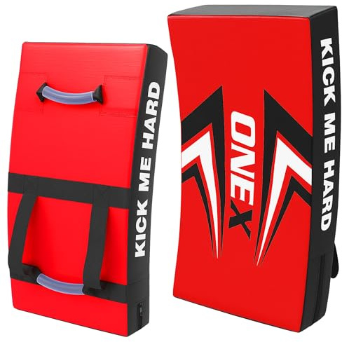 ONEX Kick Shield Curved – 68CM Kicking Strike Pad for martial arts Training, kickboxing, Muay Thai & MMA with Dual Handles for Adults & Coaches