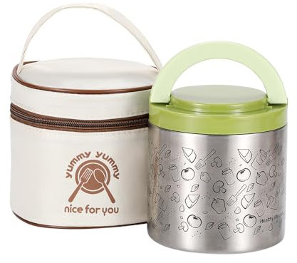 KENTROON Insulated Food Jar,630ml Soup Container Lunch Box, Stainless Steel Bento Box with Handle, Breakfast Cup Soup Storage Container Sealed for Work Travel (Green)