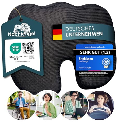 Nachtengel Sitzkissen orthopädisch Memory Foam – Hart 85–120 kg