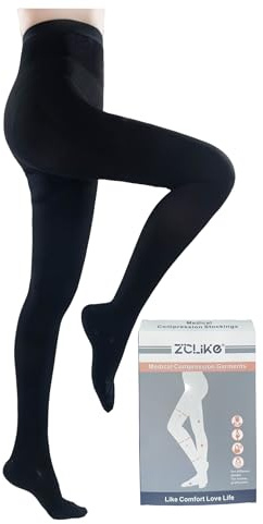 ZCLIKE® Medical Compression Pantyhose Closed Toe Stockings for Women&Men 20-30mmHg All-Season Comfort Advanced Support for Varicose Veins Edema DVT Plus Size