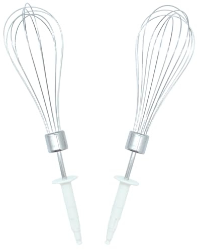 2-Pack Stainless Steel 12-Wire Blender Whisk Compatible with Braun HM3000 HM4644 HM5100 HM1010 Mixer - Durable Eggbeater Replacement Parts for Blending, Whisking, and Stirring