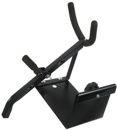 POPETPOP Portable Black Iron Saxophone Wall Holder with Sponge Padding Practical Folding Wall Mounted Saxophone Stand for Home Display