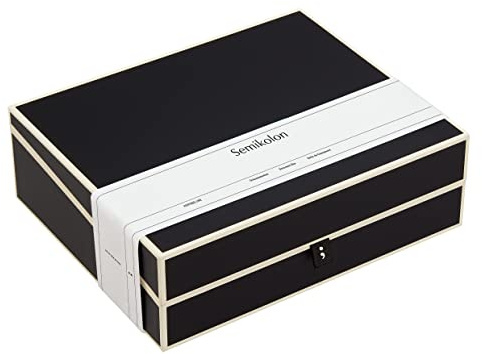 Semikolon 352575 Dokumentenbox - Aufbewahrungs-Box für Dokumente A4, 31,5 x 26 x 10 cm - black schwarz