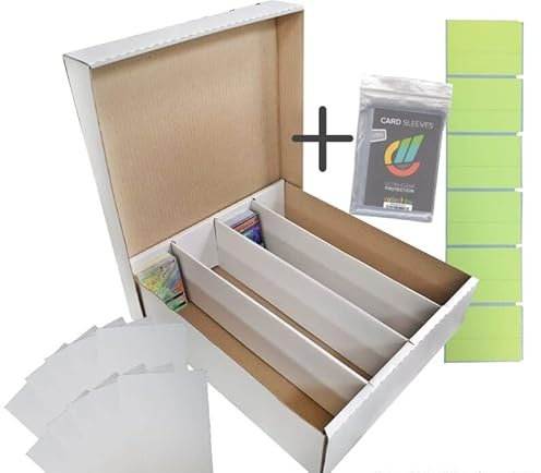 Riesen Deck-Box - Aufbewahrung (weiß) für 4000 Karten + 10 Kartentrenner (kompatibel mit Magic/Pokemon/YuGiOh Karten) + Collect-it Hüllen