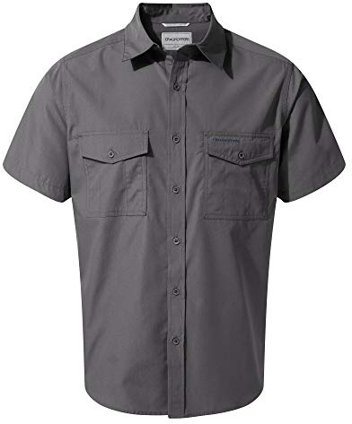 Craghoppers Mens Kiwi Short Sleeve Hiking Shirt, Ombre Blue, L EU