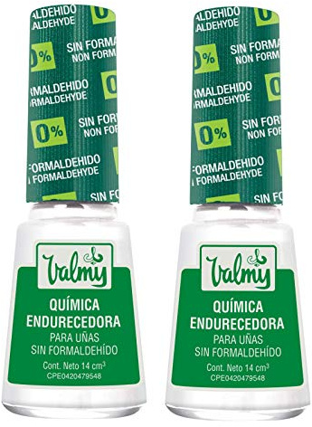 Valmy Química Endurecedora de Uñas, Libre de Formaldehído 7 Free, Tratamiento Fortalecedor y Protector - 2 Unidades de 14 ml, Total: 28 ml