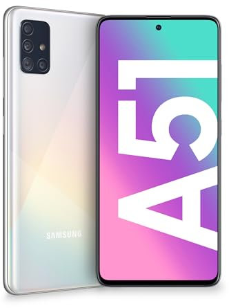 Samsung Galaxy A51 Smartphone, 128 Go, double SIM, [version italienne], Prism Crush blanc (reconditionné)