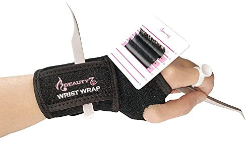 Beauty7 Eyelash Extension Holder Kit Plate Eyelashes Hand Stand Lash Organizer Pallet Base Tray with Adjustable Wrist Wrap Tweezer Professional Individual False Lashes