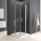 Duschkabine 90x90cm Eckeinstieg Doppel Pendeltüren 6mm NANO Beschichtung ESG Glas Drehtür Duschabtrennung Dusche Duschwand mit 2 Stabilisierungsstange Höhe 185cm ohne Duschtasse